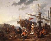 尼古拉 波桑 : A Southern Harbour Scene